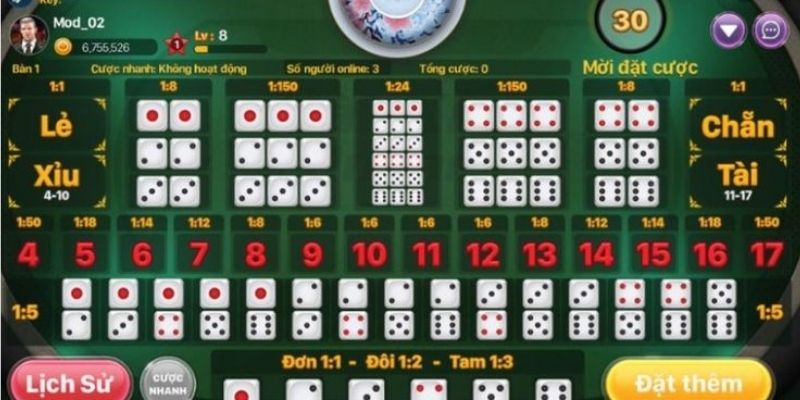 Giao diện của game Xóc Đĩa 3D mà bạn cần biết